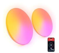 SwitchBot RGBICWW Ceiling Light 37.6cm, Matter-Certified Flush Ceiling Lights 3200LM, 2700K-6500K, 32W, Works with Alexa & Apple Home, CRI 90+, LED Lights for Bedroom, Living Room, Kitchen, 2 Pack