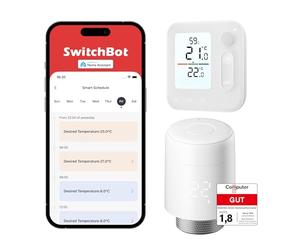 SwitchBot Smart Radiator Thermostat, Bluetooth Thermostat with App Scattering & Scheduling, Energy Saving, Easy Installation, Compatible with Alexa, Apple Home & Home Assistant (Hub Required)