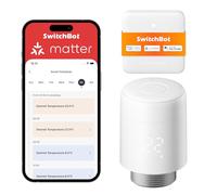 SwitchBot Smart Radiator Thermostat Matter Combo - Bluetooth Thermostat with App & Timer Control, Energy-Saving, Easy Installation, Compatible with Alexa, Apple Home