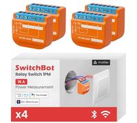 SwitchBot Smart Relay Switch 1PM, Power Monitoring Smart Relay Module with Built-in Bluetooth Repeater, Wi-Fi&Bluetooth Switch Works with Alexa/Apple Home/Google Home/Matter Hub Required, 2.4GHz,16A