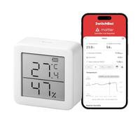 SwitchBot Smart Room Thermometer Hygrometer Sensor Indoor, Bluetooth Digital Temperature Monitor with Free Data Storage, Dewpoint/VPD/Absolute Humidity Meter, LCD Screen Wireless Thermometer for Home