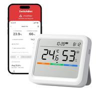 SwitchBot Thermometer, Temperature and Humidity Meter with Date and Time, Outdo