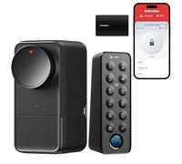 SwitchBot WiFi Smart Lock Pro with Touchscreen Keypad, Fingerprint Keyless Entry Door Lock, Bluetooth Electronic Deadbolt, IP65 Weatherproof, Fits Your Existing Deadbolt, Supports Matter Alexa Google