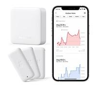 SwitchBot WiFi Thermometer Hygrometer 3 Pack with Hub Mini, IP65 Indoor Outdoor