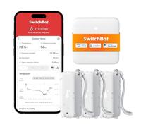 SwitchBot WiFi Thermometer Hygrometer 3Pack with Hub Mini Matter, IP65 Indoor Outdoor Thermometer Wireless, Humidity/Temperature/Dewpoint/VPD/Absolute Humidity, Works with AppleHome, Alexa, GoogleHome