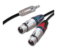 Switchcraft Mini Jack to 2 x Neutrik Female XLRs, Sommer ONYX 2025 Black Cable (3m, Black)