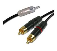 Switchcraft Mini Jack to 2 x Rean RCAs/Phonos, Sommer ONYX 2025 Black Cable (25m, Blue)