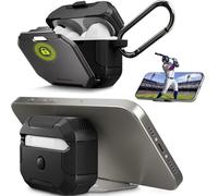 SwitchEasy Defender+ AirPods Pro Locking Case 2nd Generation & 1st Generation - Wireless Charging Case with Phone Stand, Shockproof Protection for Apple AirPods, AirPod Pro Case with Lock - Space Gray
