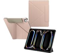 SwitchEasy Origami Case for 2024 iPad Pro 13" with Pencil Holder- Protective Case for iPad Pro 13 Inch M4 (2024) with Multi-Angle Stand, Morandi Cover Case, Apple Pencil Pro Charging, Pink Sand