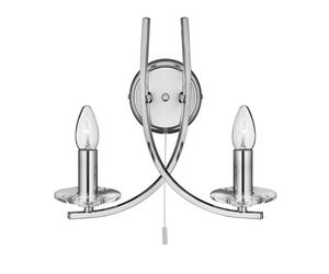 Switched Double Wall Light With Clear Glass Sconces