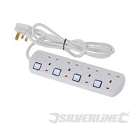 Switched Extension Lead 4 Gang plug Socket. - 341158
