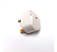 Switched Mains Plug Top with Switch on/Off 13A Amp Fused with neon Light White (2, White)