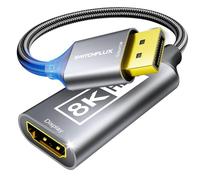 SWITCHFLUX 8K DisplayPort 1.4 to HDMI 2.1 Adapter [4K@120Hz,2K@165Hz] Uni-Directional DP Source to HDMI Display Converter Display Port for AMD/NVIDIA Cards PC (Not Compatible with PS5)