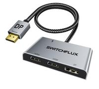 SWITCHFLUX DisplayPort to Dual HDMI with DP Adapter |4K@60Hz| Extended Display 1 in 3 Out MST Hub for Multiple Monitors Compatible with PC,NVIDIA/AMD Graphics Card