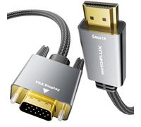 SWITCHFLUX HDMI to VGA Adapter Cable 3M [Metal Case, Nylon Cable] 1080P@60Hz HDMI Male to VGA Male Uni-Directional Braided Cord for Computer, Laptop, Monitor, Roku, Xbox, Graphics Card More