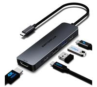 SWITCHFLUX USB C Hub for Laptop/Mac, 5 in 1 Multiport Adapter with 4K HDMI | USB-C Splitter with 100W PD Port, USB-A 3.0 & USB-C Data Ports, Dongle for iPad Pro, MacBook, iPhone 17 Pro, DP Alt Mode