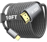 SWITCHFLUX USB C to HDMI Cable 4K, 10 FT Aluminum Type C to HDMI Cable High Speed Braided Cord Thunderbolt 3/4 Compatible with iPhone 15/15Plus/15Pro/15Pro Max,MacBook Pro/Air,iPad Pro,iMac,Galaxy