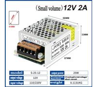 Switching Adapter for LED Strip Power Supply, AC220V to 12V 24V, 25W to 350W Choices (S-50-24 (S-25-12 (25W 12V 2A))