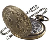 SwitchMe Vintage Pocket Watch with Chain, Classic Sscale Quartz Pocket Watch Adopts Unique Dial Design, Men's Pocket Watch with Chain Suitable for ChristmasGraduationBirthdayFather's Day,