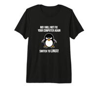 Swith to Linux Angry Tux Penguin Linux Mascot Freedom Premium T-Shirt