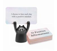 SWITHOM Affirmation Card Deck for Women, Motivational & Mindful Daily Cards with Holder, Self Care Gift, (Black-Cat)