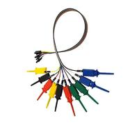 Switian 10Pcs 30cm Test Hook Clips Kit with Jumper Wires - Multicolor Spring-Loaded Grabbers for USB Logic Analyzer, Breadboard & Circuit Testing