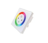 Switian 12V-24V 288W Touch Panel RGB Dimmer Controller - Wall-Mounted Glass Design, 4-Pin LED Strip Light Compatibility