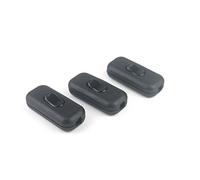 Switian 3 Pcs Intermediate Switch Black Inline Lamp Switch 250 V 6 A for 2 Core and 3 Wires Connection Cable Small Devices or Lamps