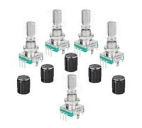 Switian 5 Pcs EC11 rotary encoder,360 Degree Rotary Encoder Code Switch Push Button EC11 Digital Potentiometer with Switch 5 Pin and Knob Cap for Arduino Electronics Projects
