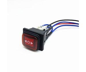 Switian DPDT Momentary Polarity Reverse Switch 10A 12V, Waterproof Rocker Toggle Switch (ON)-Off-(ON) 6 Pin 3 Position with LED and Pre-Wired Wires for Linear Actuator Motor Control DC AC