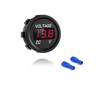 Switian Mini LED Digital Voltmeter 12V/24V DC 5-48V Range - Waterproof Battery Monitor for Cars, Motorcycles, Boats, Trucks, Caravans (Red Display)