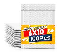 Switory 100pcs Padded Envelopes, Bubble Mailers Packaging Bags 6x10In White Envelopes A5 Bubble Wrap Mailer Bags Poly Mailers 15.3cmx22.9cm