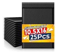Switory 25Pack Padded Envelopes B4 Bubble Mailers Bubble Envelopes Package Bags Black Mailing Bags Large, 26.7x38cm