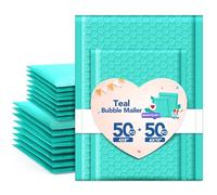 Switory Bubble Mailer 100 Pack Small Padded Envelope with 4x8'' & 6x10'' Strong Adhesion Cute Mailer,Self-Seal Mailing for Business, Teal Mailers Shipping Envelopes, Green