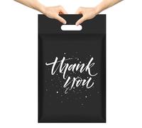 Switory Poly Mailers 50 Pcs | Upgrade Design Shipping Bags with Handle | Mailing BGS for Small Business with Self Adhesive | Easy to Carry, Waterproof and Tear-Proof Package Bags Black