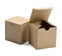 Switory Small Gift Box 50pc, 10x10x10cm Kraft Gift Boxes with Lids, Brown