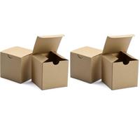 Switory Small Gift Box 50pc, 10x10x10cm Kraft Gift Boxes with Lids, Brown (Pack of 2)