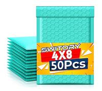 Switory Teal ENVELOPE 50pcs 4x7in Poly Bubble Mailers, Self-Seal Padded Shipping Packaging Mailing - Lightweight