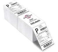 Switory Thermal Labels, 4x6 Inch Fanfold Direct Shipping Label with Perforated and Strong Adhesive Mailing Stickers Paper Thermal Printer Sticker for Printing All Courier Shipping Labels（Pack of 500）