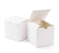 Switory White Gift Box 50pc, 10x10x10cm Kraft Paper Gift Boxes with Lids