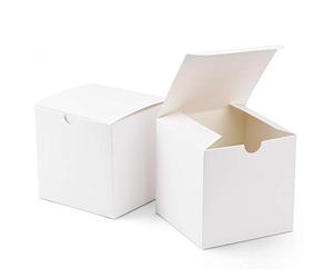 Switory White Gift Box 50pc, 10x10x10cm Kraft Paper Gift Boxes with Lids | Small Gift Box with Lid for Proposals and Wedding Favors; Small Gift Boxes for Crafts and Ornaments, White Box for Gifts