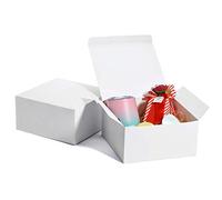 Switosan Kraft Paper Gift Boxes with Lids, Cupcake & Cardboard Bridesmaid Proposal Boxes for Wedding Favor & More - Easy Assemble, 10pc White