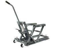 SwitZer 1500lb Hydraulic Motorcycle Lift Jack With 4 Wheels Bike Repair Stand Quad Lift ATV Hoist workshop Heavy Duty Height Adjustable Grey