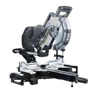 SwitZer 1800W Sliding Mitre Saw 255mm Double Bevel, 40 Tooth TCT 255MM Blade, Shadow Line Cutting Guide, Adjustable Cutting Depth, Wood & Laminate, Professional Dust Bag Included, Grey