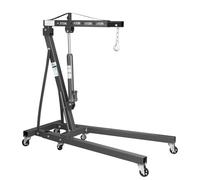 SwitZer 2 Ton Foldable Hydraulic Engine Crane Hoist with Adjustable Boom | 8 Ton Hydraulic Ram, 4-Position Boom, Foldable Legs, Up to 220cm Lift Height, 6 Steel Wheels
