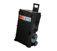 Switzer 3-In-1 Rolling Stackable Toolbox With Wheels, Telescopic Pull Handle, Top Lift-Up Compartment