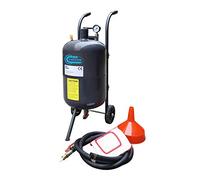 SwitZer 38L 10 Gallon Sandblaster Equipped with Nozzle Shut-Off Valve Pressure Gauge Ceramic Nozzle 2.5m Hose Filling Funnel Watertrap 6" Rubber Wheels and Can Vas Hood