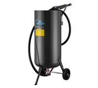SwitZer 44L Roll-About Pressure Sandblaster Portable Abrasive Blast Pot with Safety Relief Valve, Water Trap, 8ft Hose & 4 Ceramic Nozzles for Rust Removal, Paint Stripping & Metal Cleaning, Grey