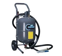SwitZer 5 Gallon Sandblaster Pressure Blast Pot Portable 17L Abrasive Blasting Tank with 2.5m Hose, Ceramic Nozzle, Pressure Gauge, Water Trap & Wheels for Rust Paint Removal, Grey