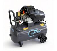 Switzer Air Compressor 3Hp 8.8Cfm 50L Litre Ltr 50Hz 230V 8 Bar Tank Twin Cylinder Pump With Wheel Handle Sz-Ac-006 Grey